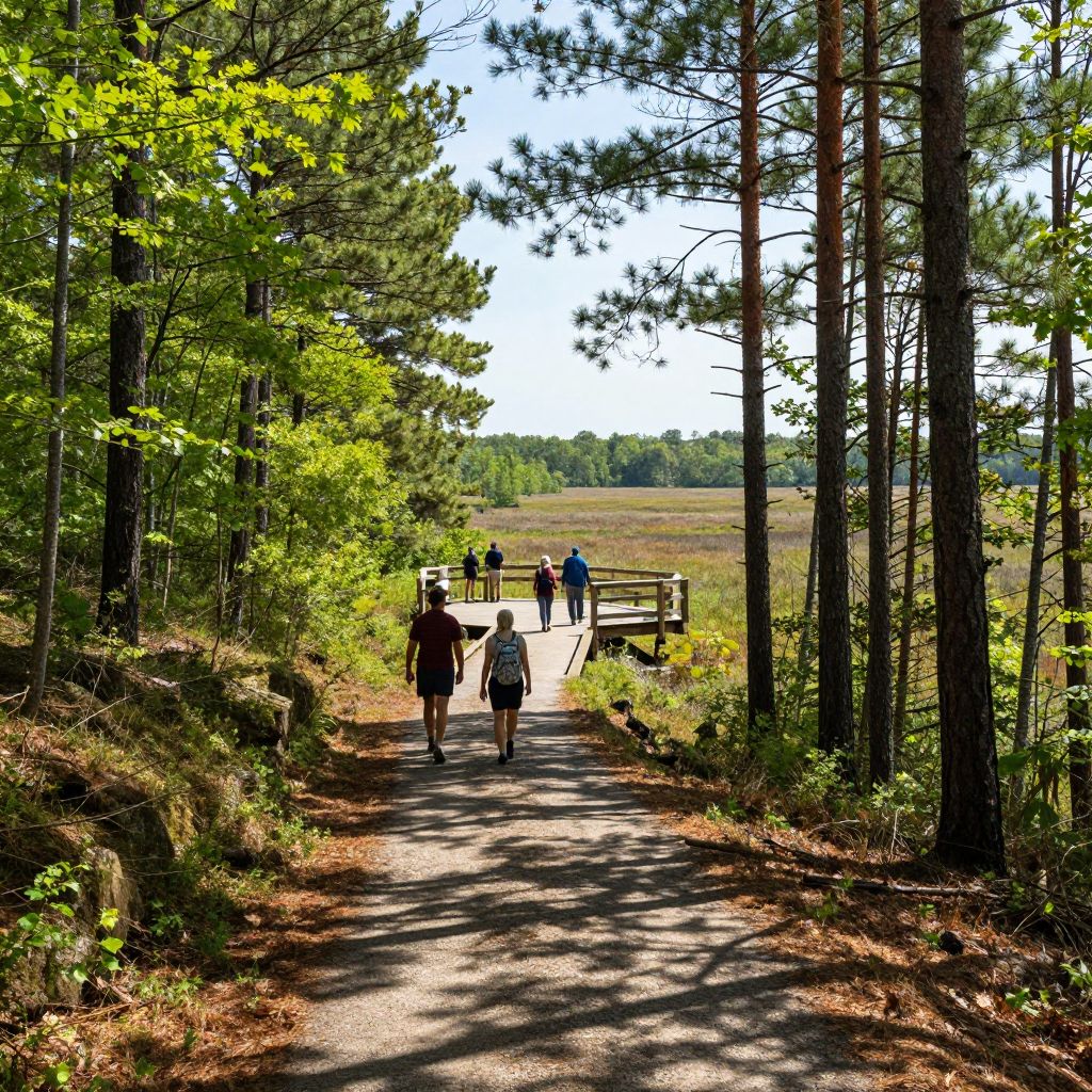 Hiking at Jennings State Forest