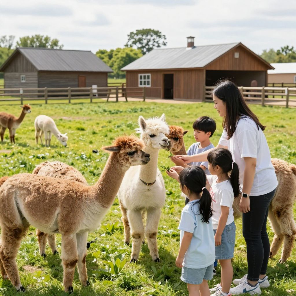 Feeding Alpacas at Stagecoach Trails Alpacas LLC