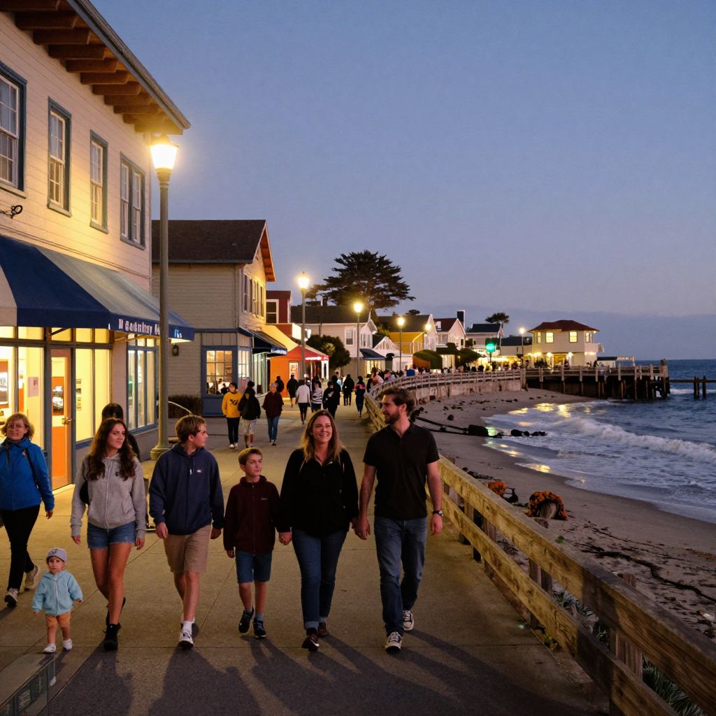 Stroll Along Cannery Row at Night