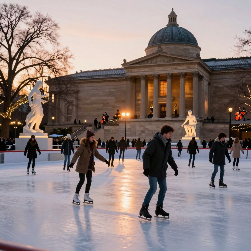 Ice skating at the Sculpture Garden