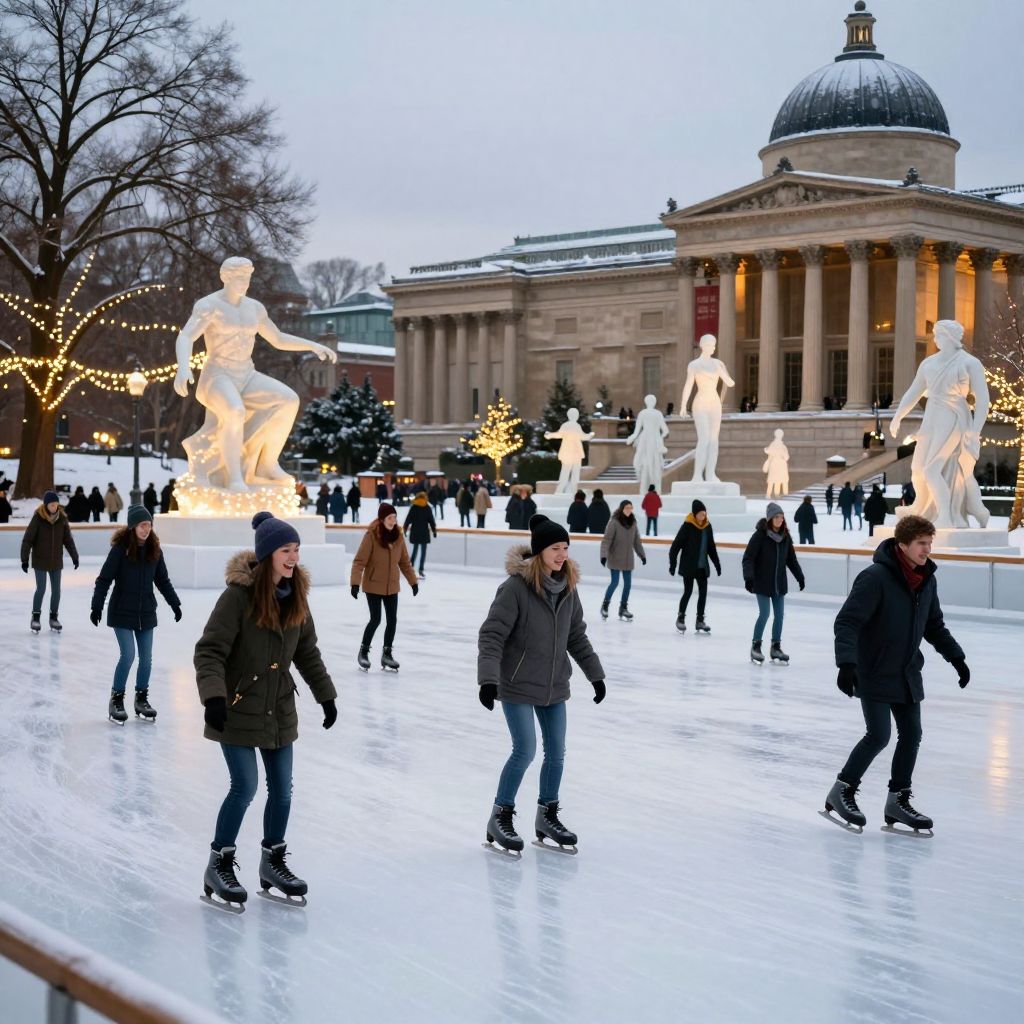 Ice skating at National Gallery of Art Sculpture Garden